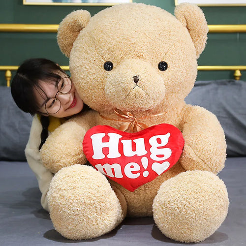 110cm Lovely Teddy Bear Plush Toys Cute Bear Holding Heart Accompany ToylandEU.com Toyland EU