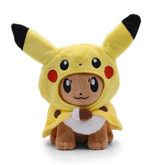 12 Inch Pikachu and Eevee Pokemon Plush Doll with Removable Cosplay Costume - ToylandEU