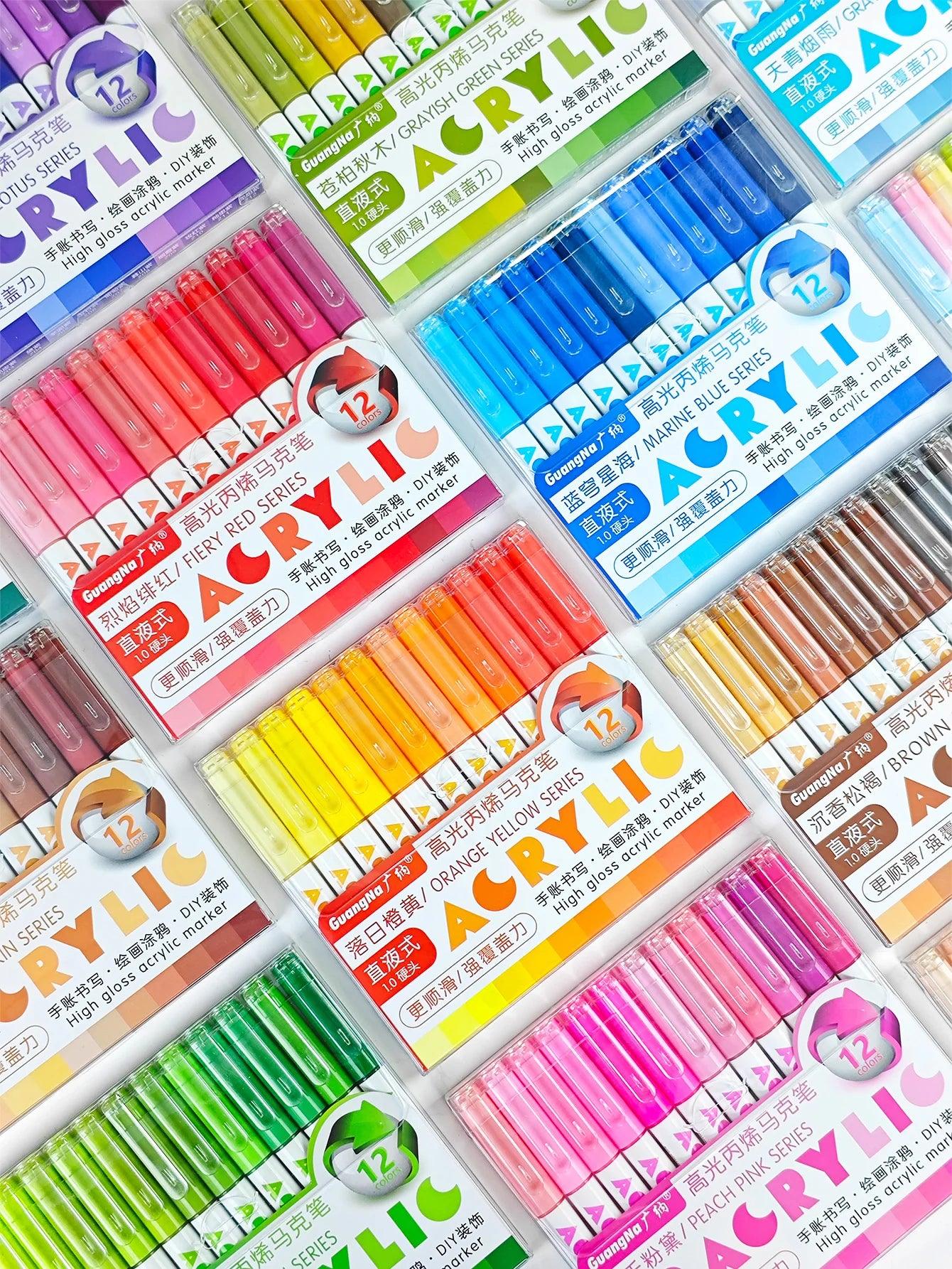 Acrylic Markers | 12pk Fine Tip | Toylandeu™