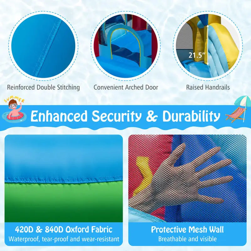 Inflatable Water Slide Wet Dry Combo Bounce House For Outdoors
