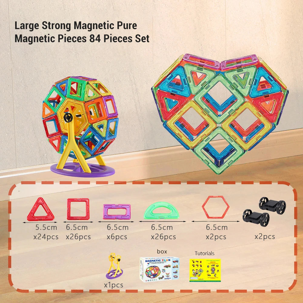 Magnetic Building Blocks Set | 30-168 Pieces | Big Size | Montessori Toys