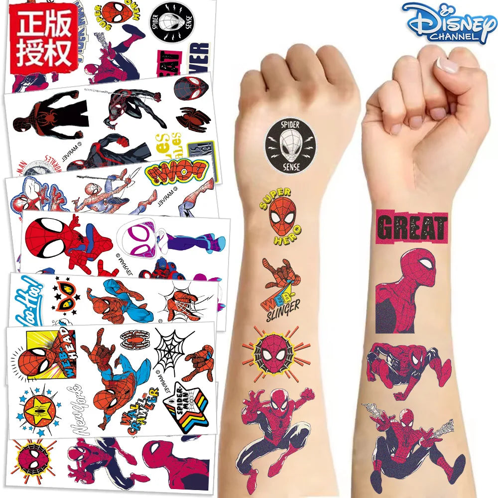 Temporary Tattoos | Spider Man Theme | Size 12 by 6.8 cm | 10 Pcs Set