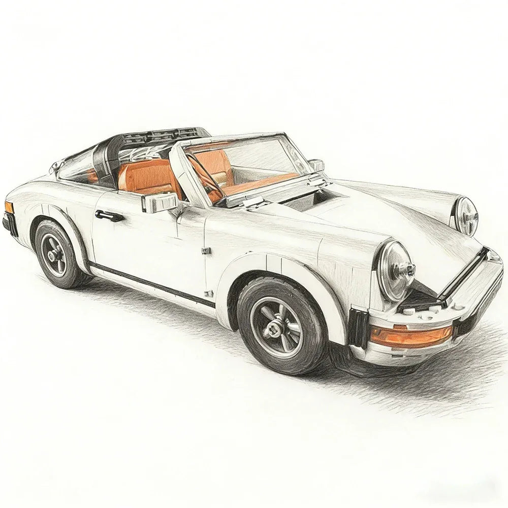 Retro Car Model Kit 1458Piece Educational Building Blocks - ToylandEU