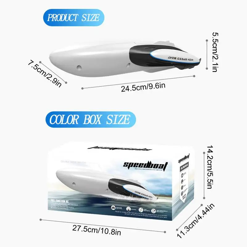 2.4G Remote Control Submarine RC Boat with LED Light - ToylandEU