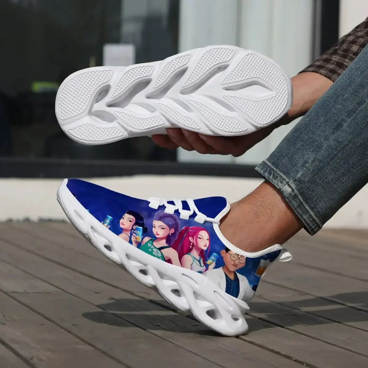 Children's Parent-child Shoes for Spring Cartoon Character Print Lightweight Sneakers Breathable Flat Heel Lace-up Casual Shoes - ToylandEU