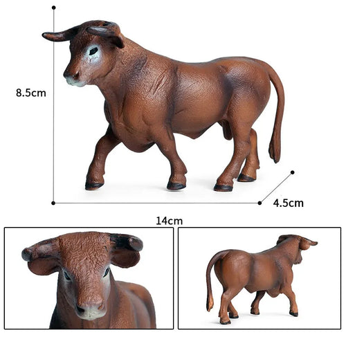 Farm Animal Simulation Action Figure Toy Set - Cow, Cattle, Calf, Angus, Bull, Buffalo, Yak Model ToylandEU.com Toyland EU