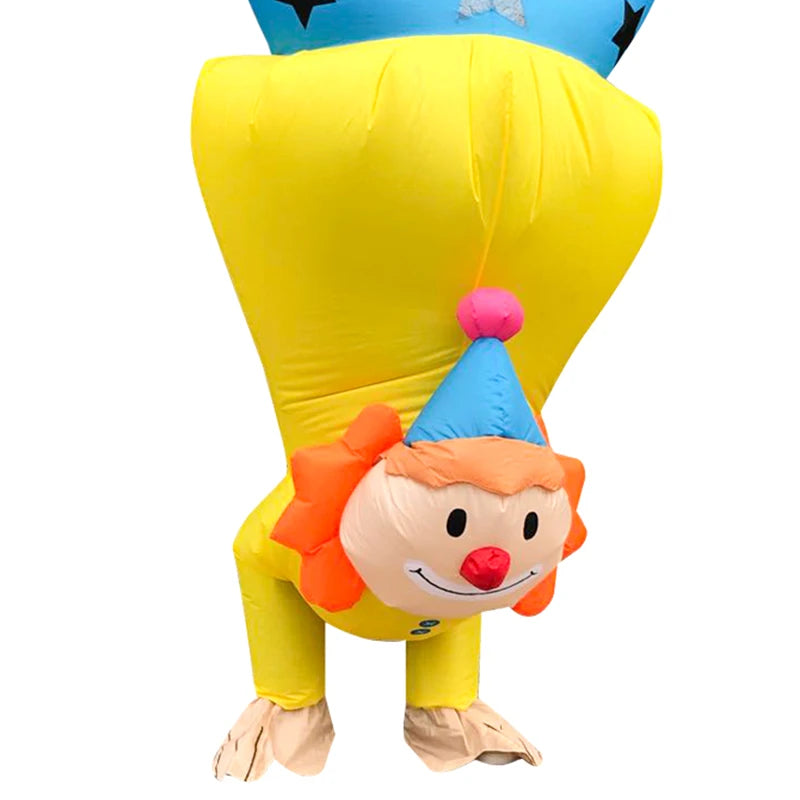 Clown Inflatable Costume | Battery Powered Blower | Durable Polyester | Adult