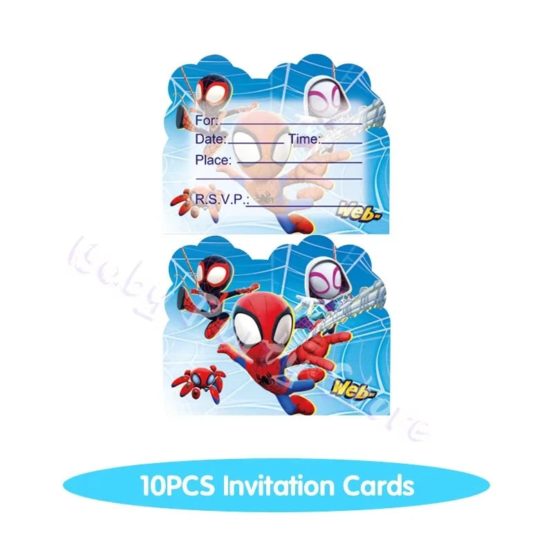 Spidey Tableware Kit | Plates And Cups | Latex Balloons | Birthday Backdrop