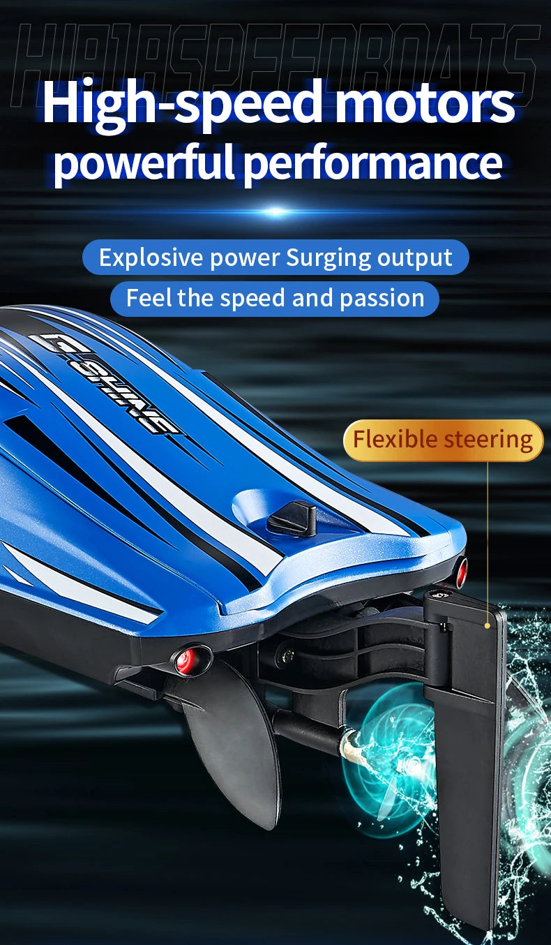 RC JJRC Hj818 High-Speed Remote-Control Electric Speedboat for Kids - Waterproof Competitive Racing Toy