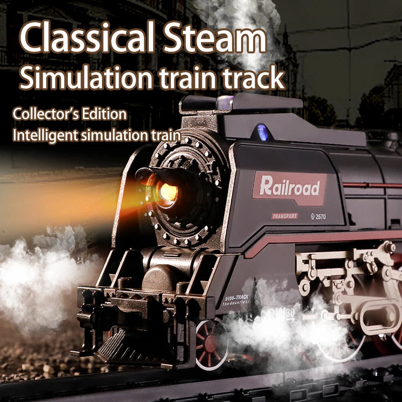 Retro Electric Steam Train Model with Variety Railcar - ToylandEU
