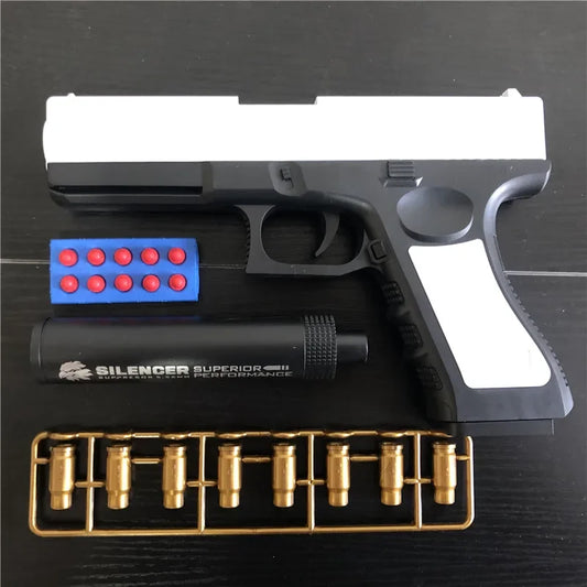 Foam Dart Pistol | Shell Ejection Mechanism | Compact Silencer | Adult Youth