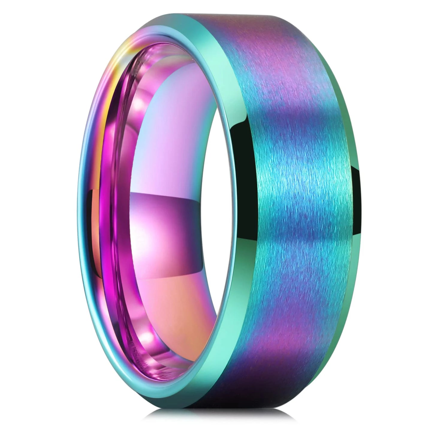 Rings | 8mm | Titanium Steel | Unisex Silver Matte Brushed Wedding Band