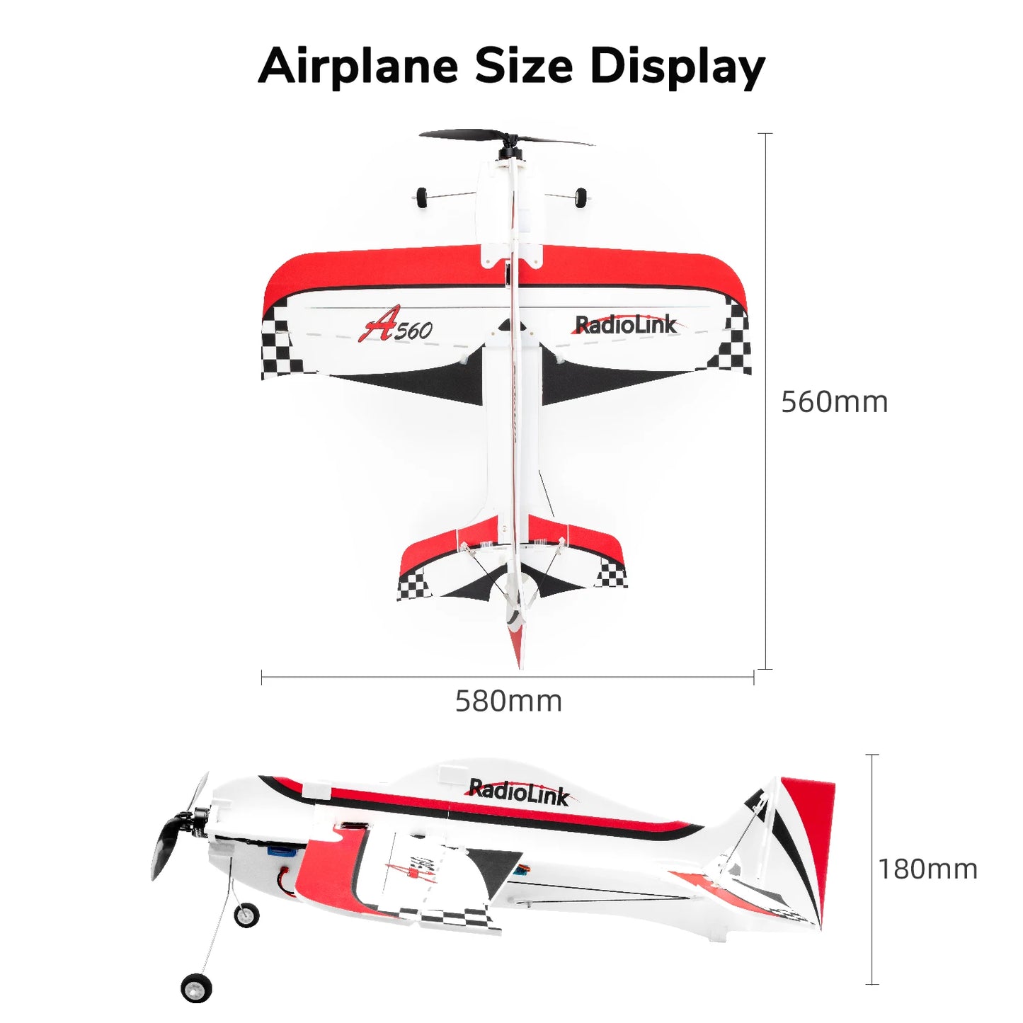 RC RadioLink A560 4CH RTF PNP 3D EPP RC Airplane for Beginners - Long Range Gyro-Controlled Remote Control Plane, Indoor/Outdoor Use, 4KM Distance