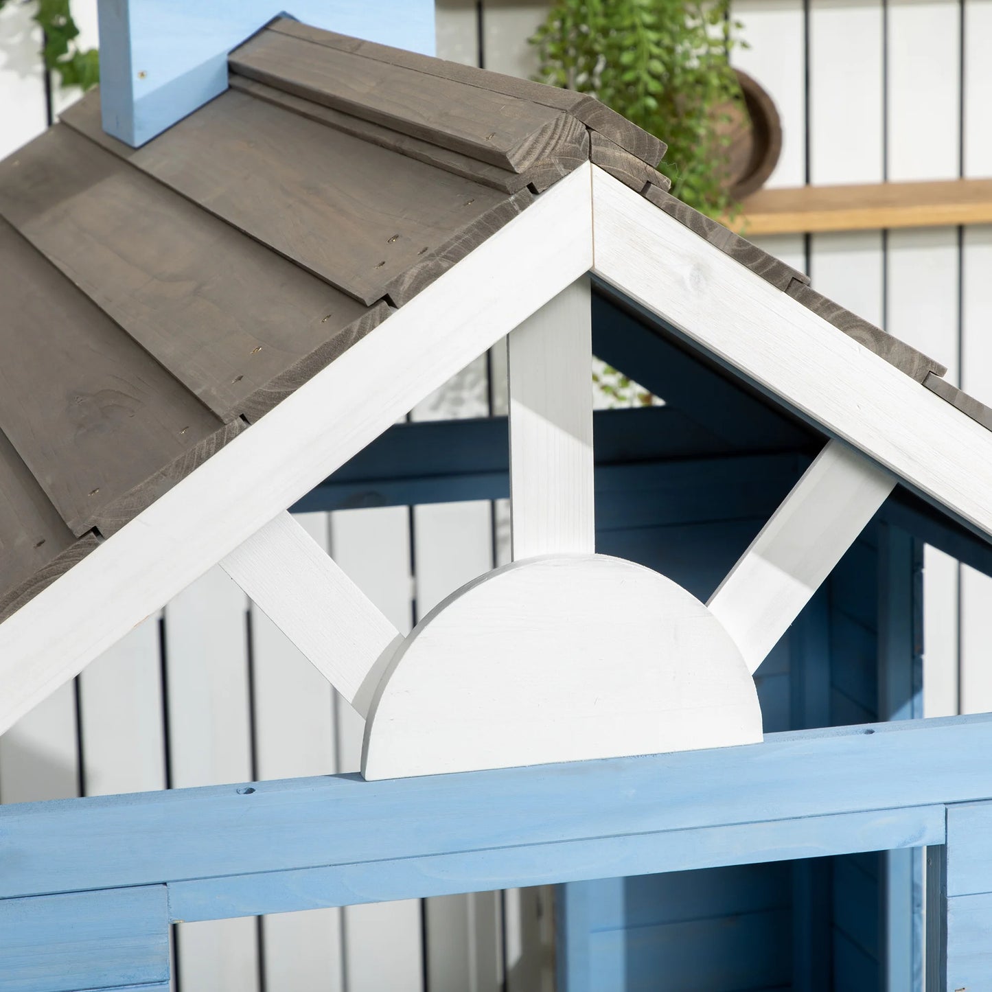 Outsunny Wooden Playhouse For Kids With Working Doors And Windows