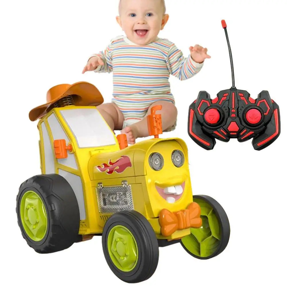 RC Rechargeable Stunt RC Car Toy with Music and Lights - Jumping Dancing Car for Kids Aged 3+