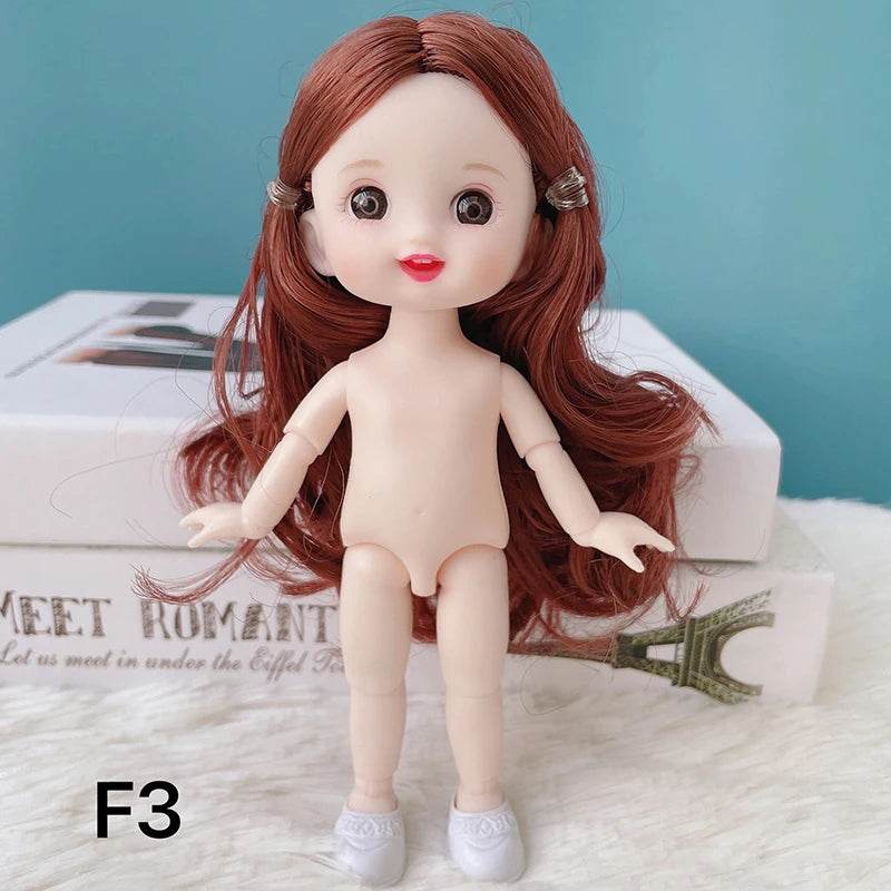 16 Cm Bjd Doll Body 1/8 With Head Shoes 13 Joints DIY Toy - ToylandEU