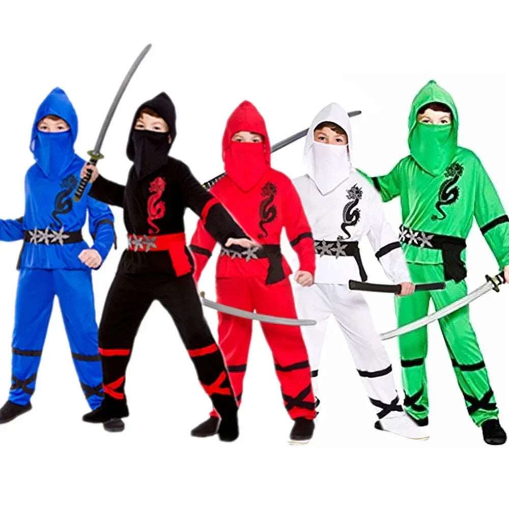 Boys' Ninja Warrior Costume Set - Halloween Cosplay Outfit for Kids