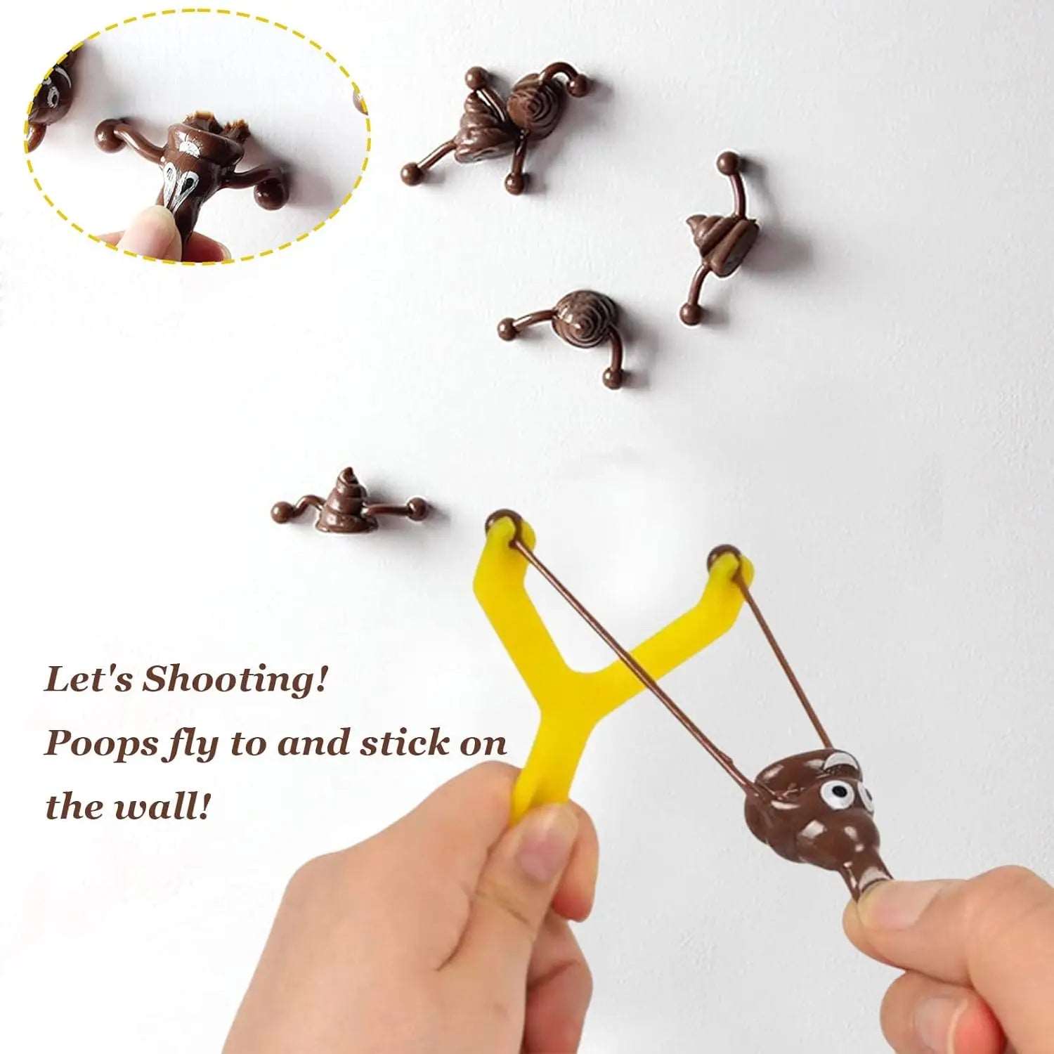 12pcs Mini Rubber Slingshot Poop Slingshot Toy Flying Poop Toys - ToylandEU