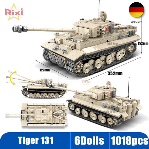 WW2 Military Tanks Building Block Set - Panther & Sherman Models for Children 6+ ToylandEU.com Toyland EU