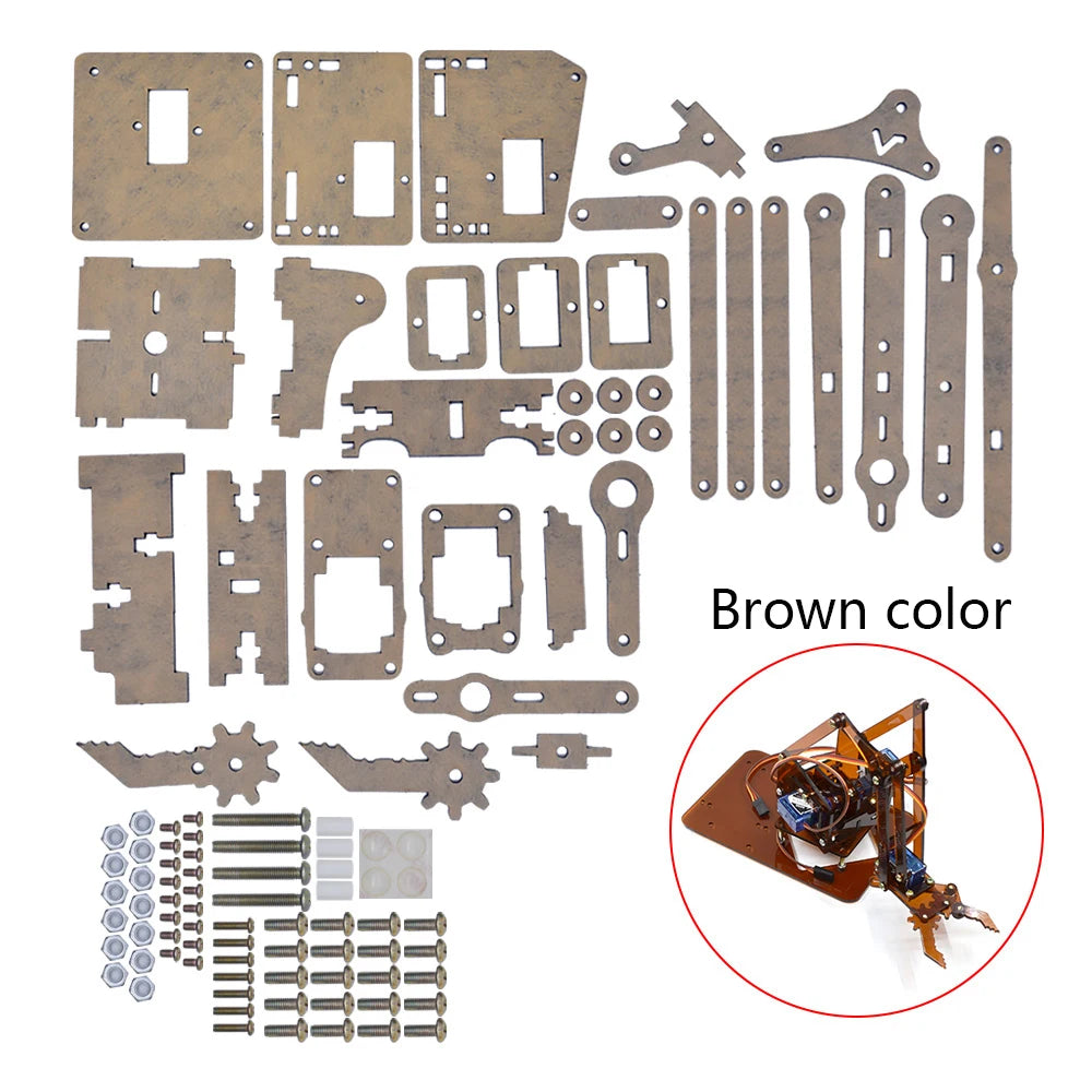 DIY 4-Degree-of-Freedom Acrylic Robot Arm Kit ToylandEU.com Toyland EU