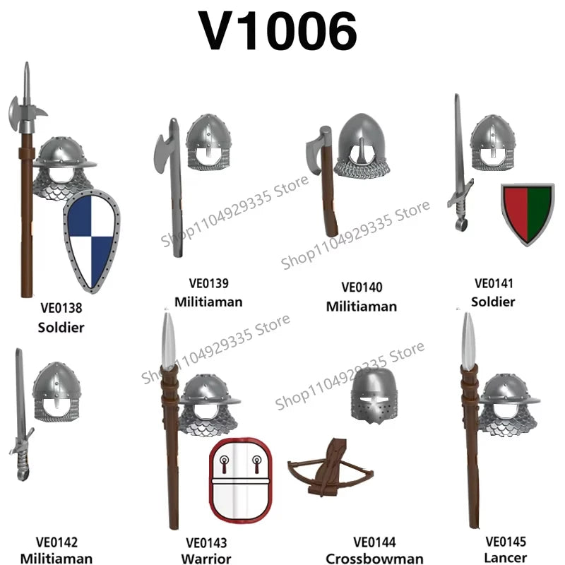 Micro Blocks | Medieval Knight Figures | Plastic Model Kit | Ages 14 Plus