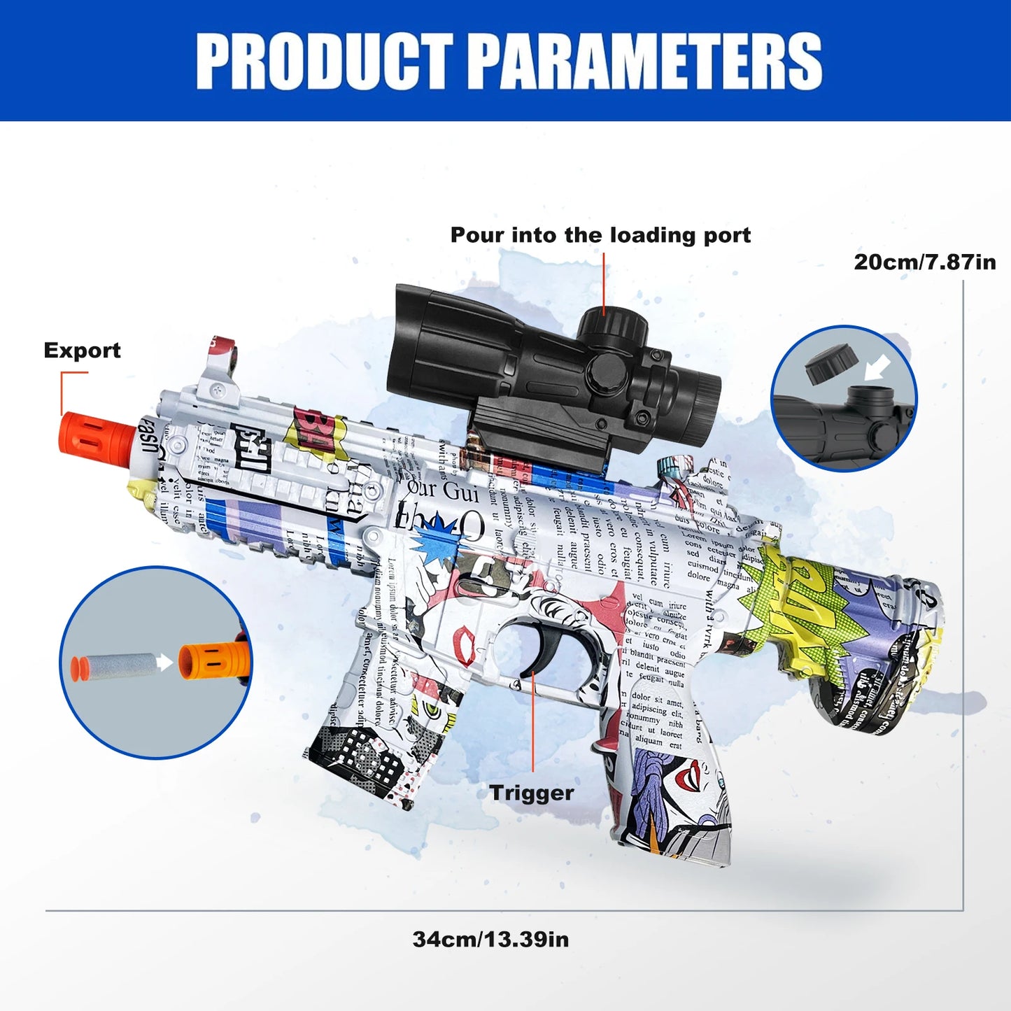 Gel Ball Blaster | Manual | 2 Pack Set | Can Use Water Or Soft Bullets