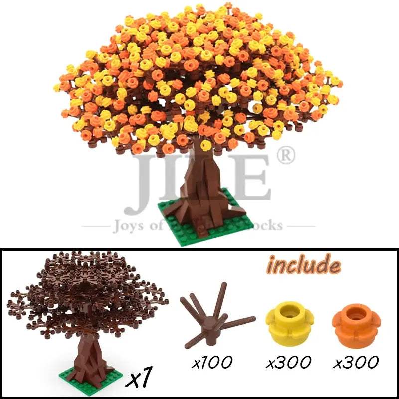 MOC Sakura Flower Stem Tree Building Blocks Set DIY Cherry Blossom Bricks Treehouse Model Decoration Toys 24866 19119 2417 2423 - ToylandEU