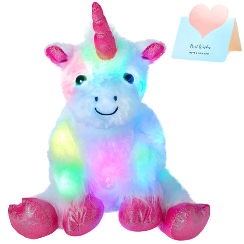Unicorn LED Stuffed Toys Small and Large Doll Animal White Plush Glow ToylandEU.com Toyland EU