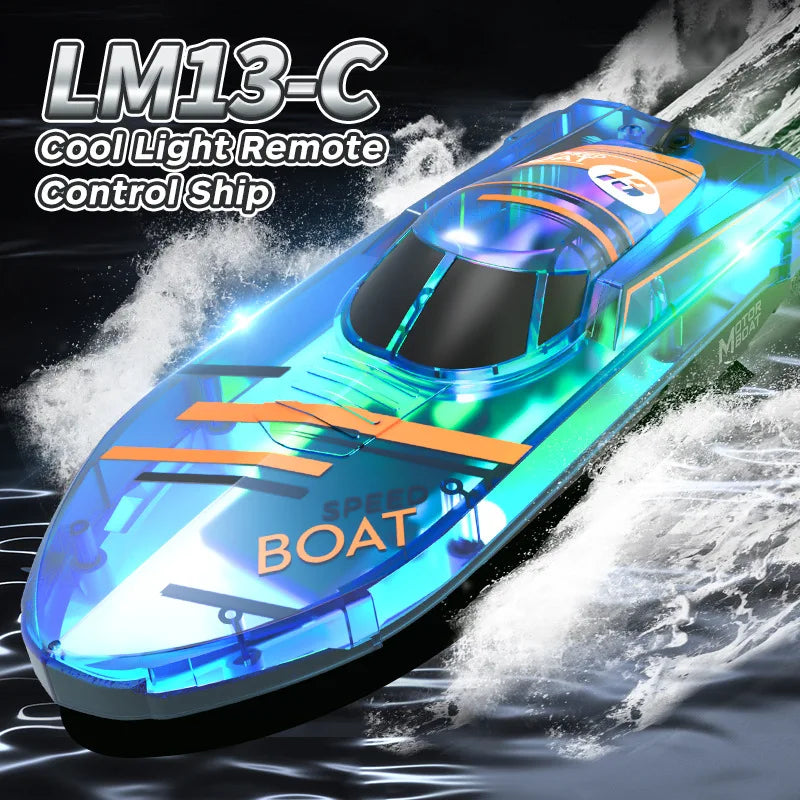 Rc Remote Control Boat 2.4g  Lights Remote Control Motorboat Electric - ToylandEU