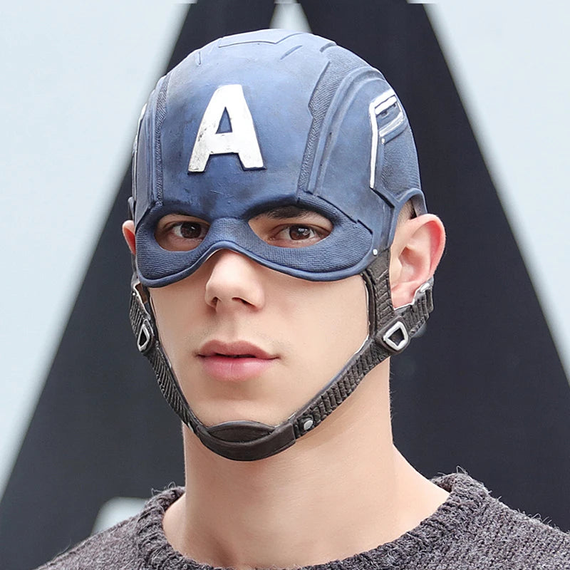 Captain America Helmet Mask | Plastic Mask | Cosplay Prop | One Size Fits Most