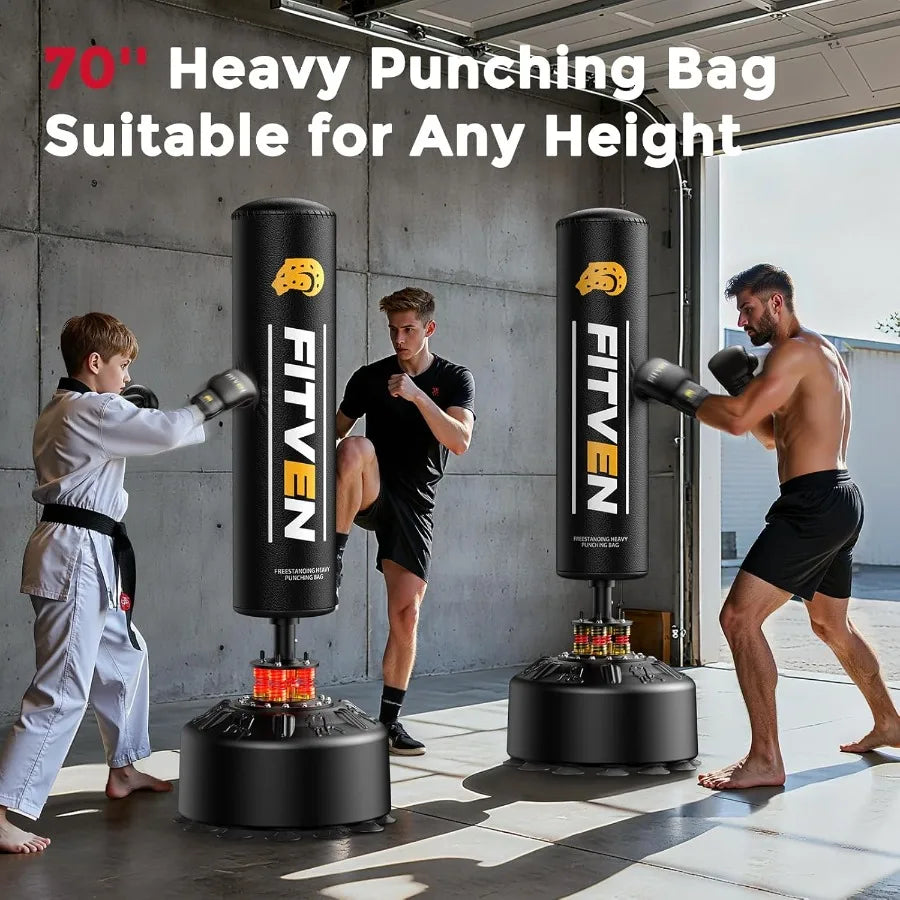 Freestanding Punching Bag With Boxing Gloves Suction Cup Base