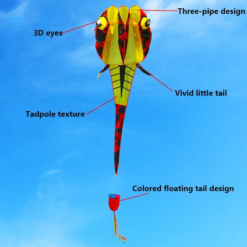 3D Tadpole Kite for Children - Red, Purple, White - ToylandEU