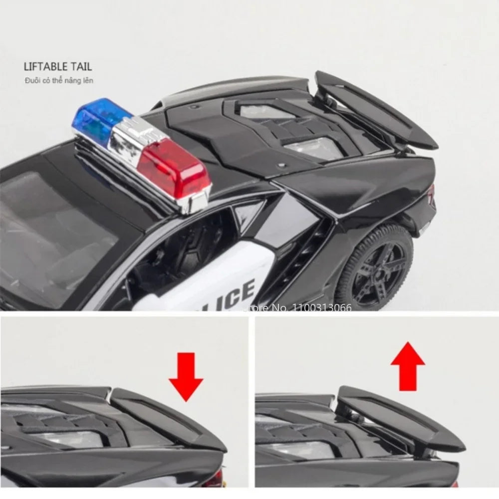 1/32 Scale Lamborghini LP770-4 Police Car Model with Sound and Light - ToylandEU