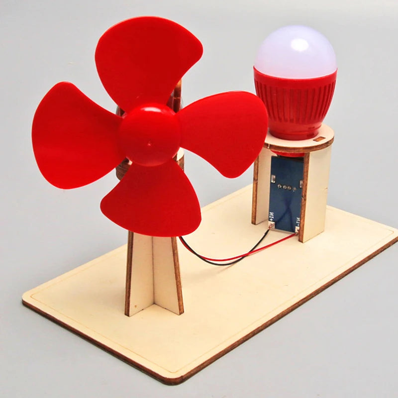 DIY Wooden Wind Generator Model for Children's Montessori Science Learning