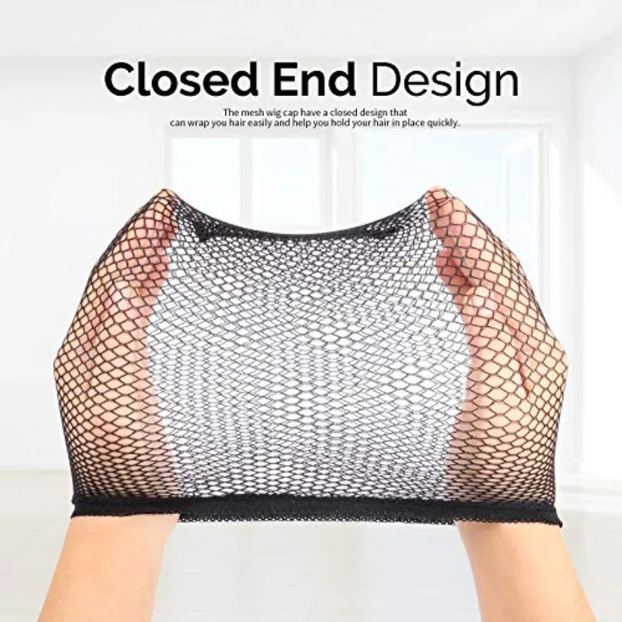 Wig Cap | Mesh Net Cap | Closed End Hair Net | 6 Pack