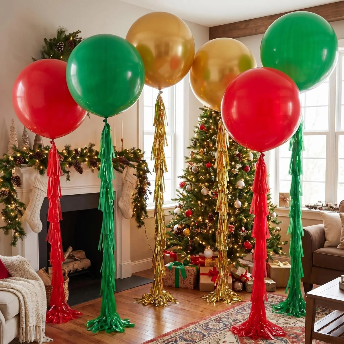 Giant Balloons | 36 Inch | With Tassels | Christmas Party Decor