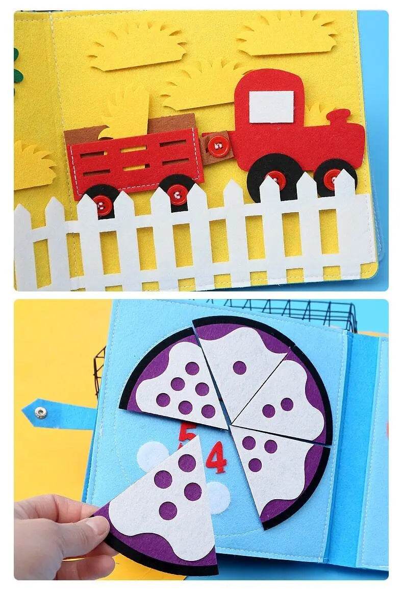 Educational Sensory Toy Montessori Busy Board Felt Book - ToylandEU