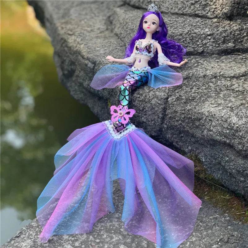 45cm Mermaid Doll Girl Toy Blue Eyes Princess Wedding Dress - ToylandEU