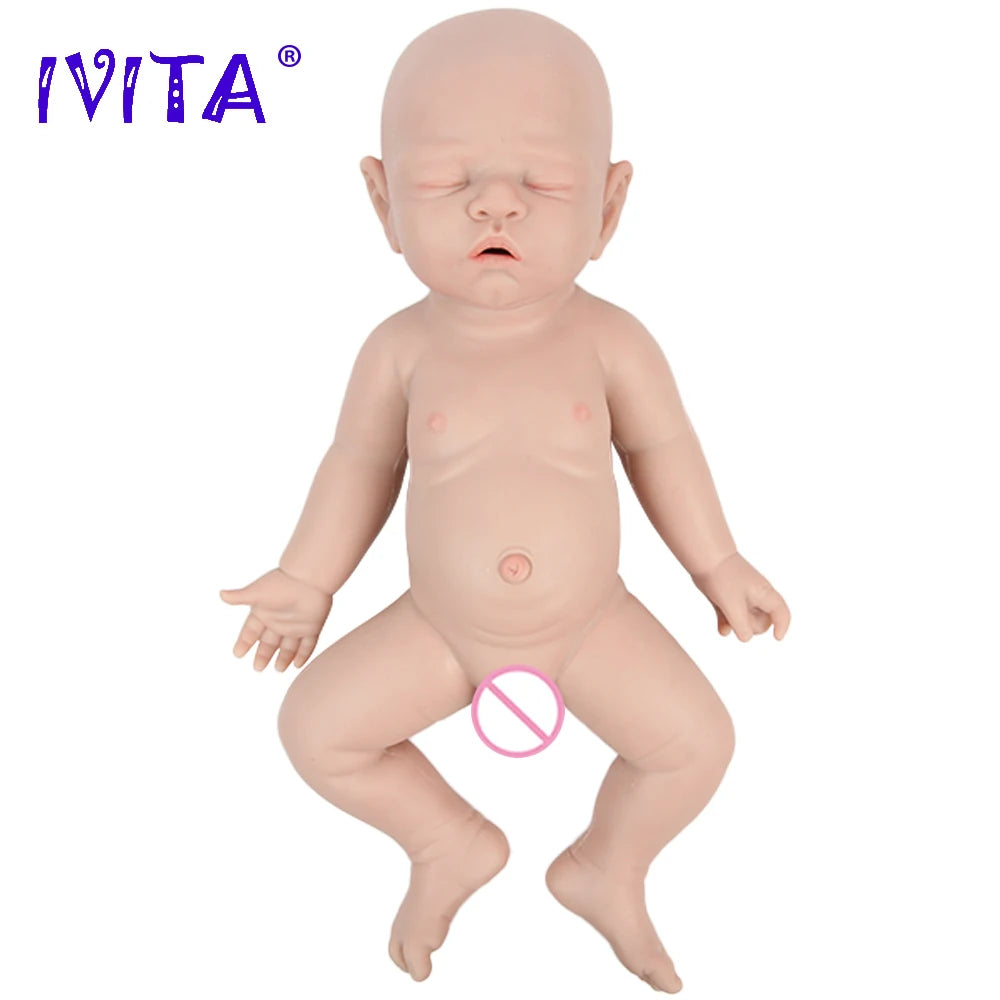 Realistic Full Body Silicone Reborn Baby Doll - IVITA WG1528 43cm Girl - ToylandEU