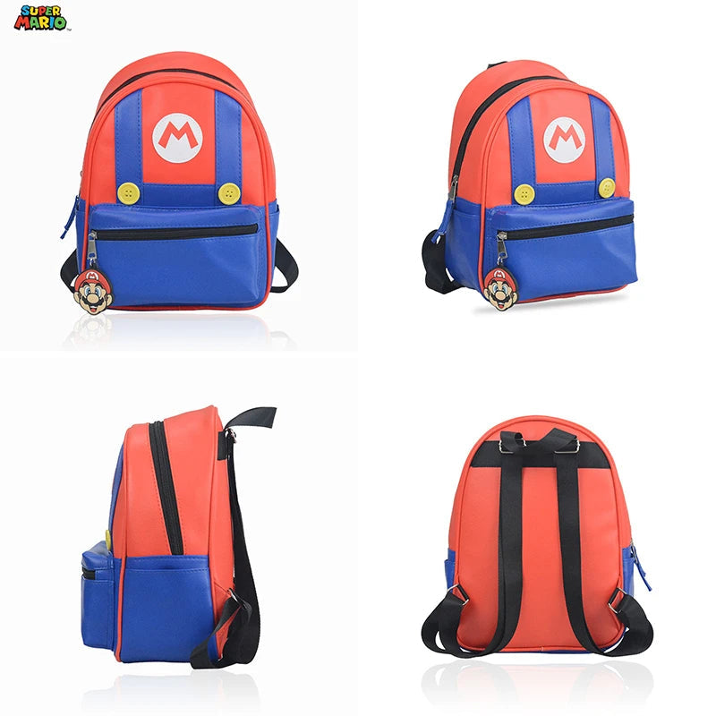 Cute Super Mario Kids' PU Kindergarten Backpack - Unisex, 28*20*12CM - ToylandEU