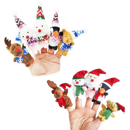 Christmas Finger Puppets Set - Santa Claus, Snowman, Elk - ToylandEU