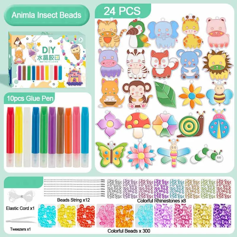 DIY Crystal Gel Painting Kit | Educational Kit | Animals And Nature | No Baking