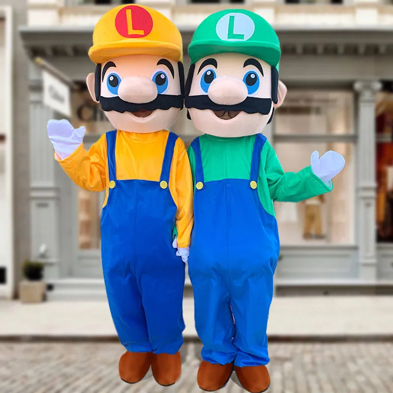 Mario And Luigi Adult Cosplay Suit | Full Body Mascot | Stage Ready | 14 Plus