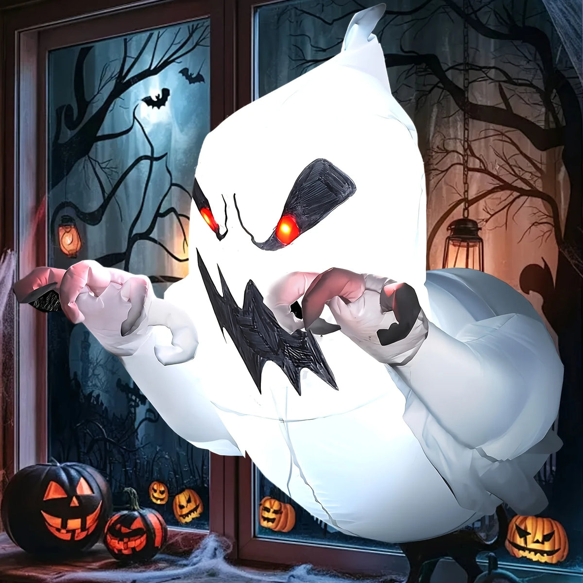 Inflatable Ghost Decor | 3.3 Ft Height | Built In LED | Halloween Yard Prop