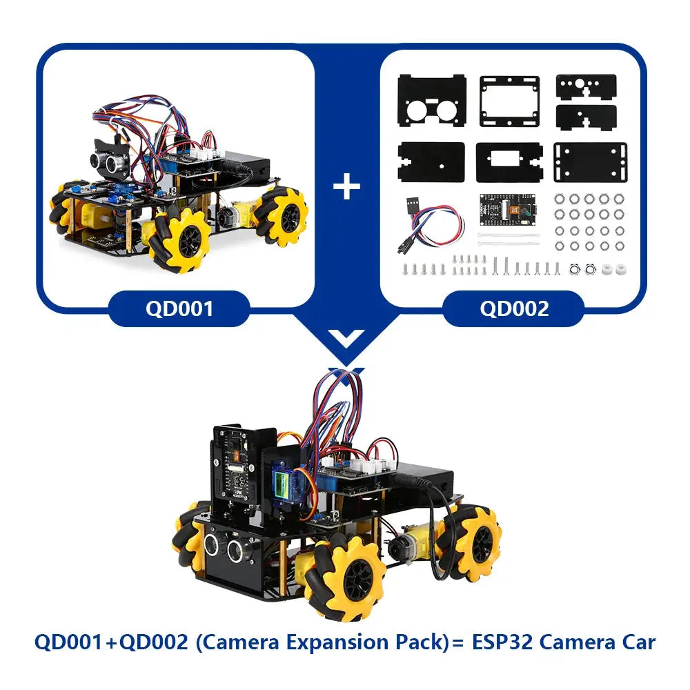 ACEBOTT ESP32 4WD Mecanum Wheel Camera IoT WiFi STEM STEAM Programming Smart Robot Car kit for School Project Arduino UNO R3 - ToylandEU