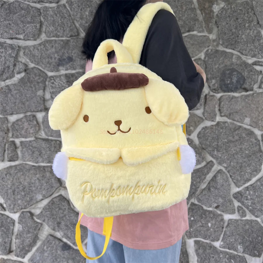 New Sanrio  Lovely Plush Backpack Cinnamoroll Kuromi Girl Heart - ToylandEU