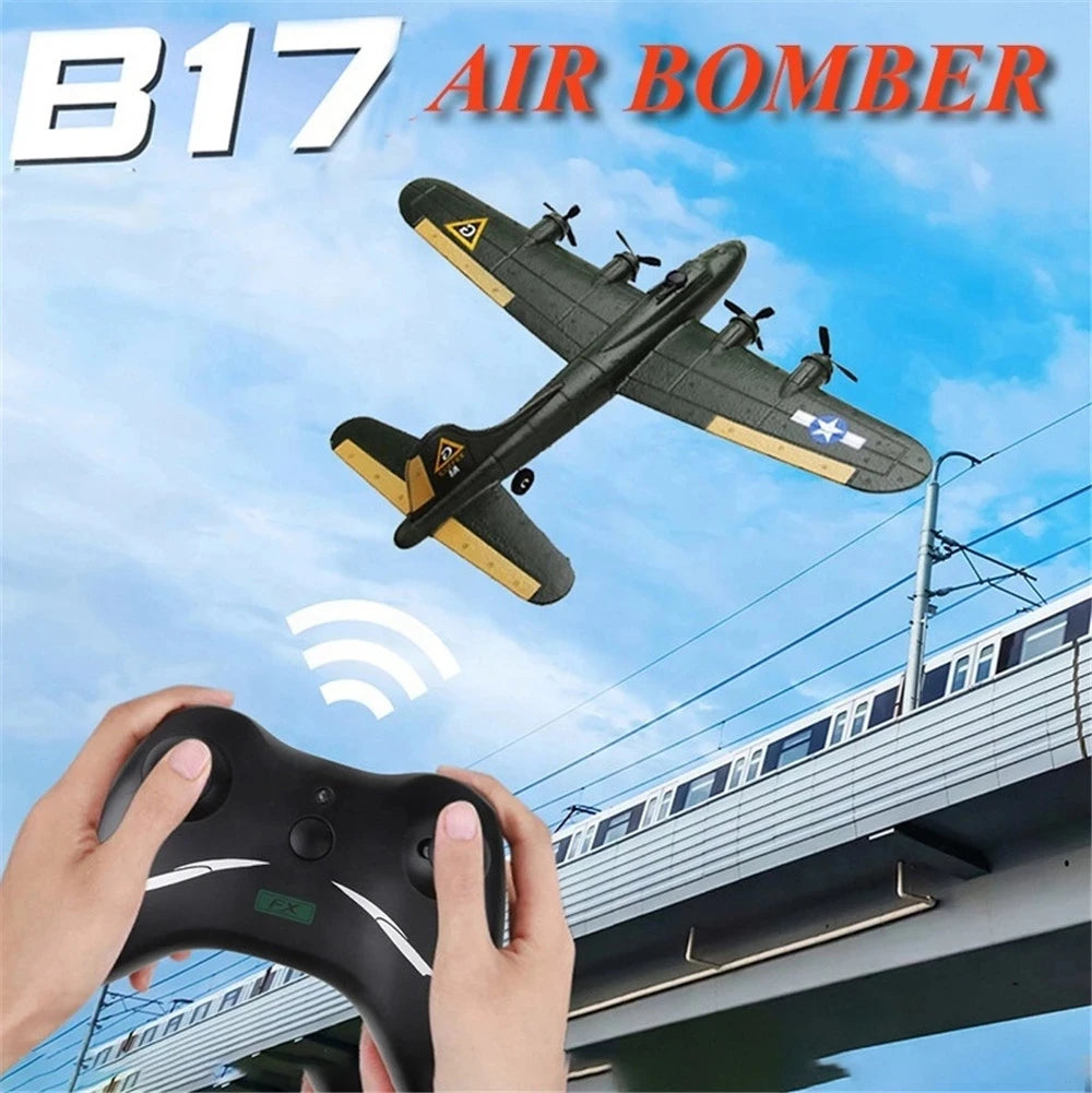 RC FX817 B17 Remote Control Fighter Plane - 2.4G 2CH Foam RC Aircraft for Kids, Perfect Gift for Children