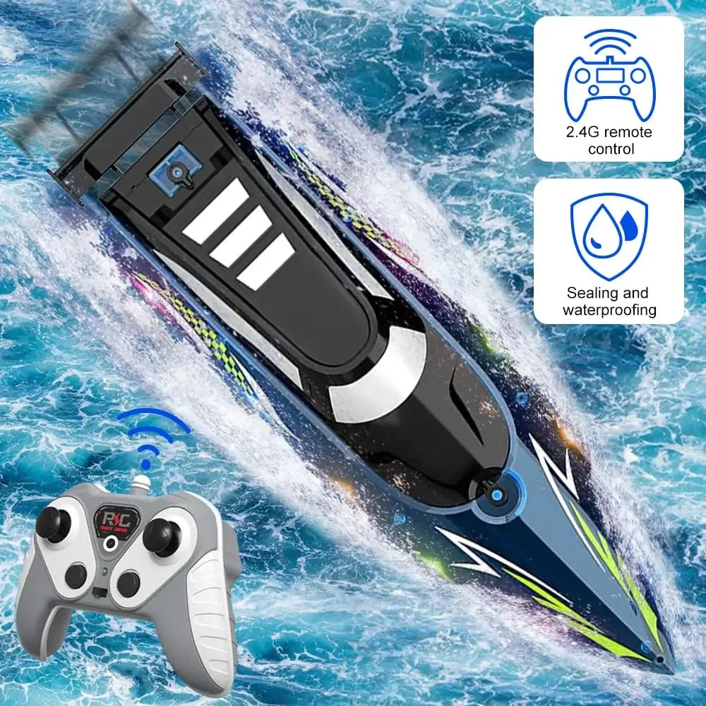 RC Boat With LED Light Proportional Remote Control - ToylandEU