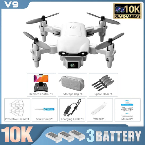 V9 Mini Drone 10K HD Wide Angle Dual Camera 6000M Aerial Photography Toyland EU