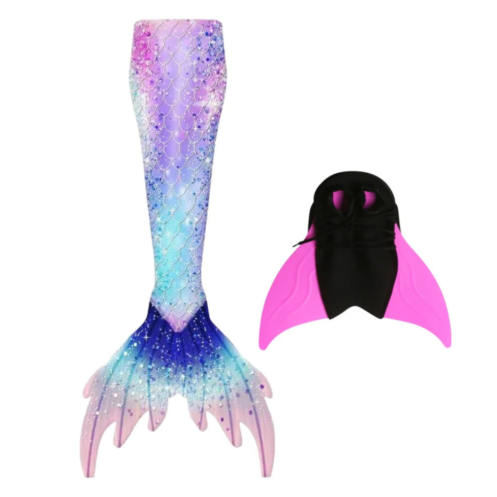Mermaid Tail Swimwear | Elastic Polyester Elastane | Kids Unisex | Monofin